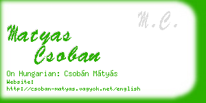 matyas csoban business card